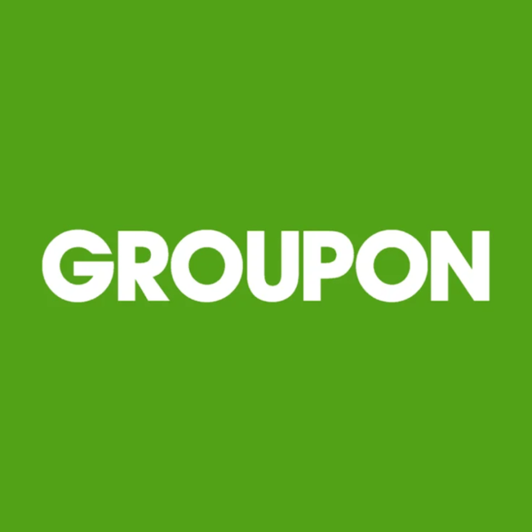 Groupon logo with white text on green background